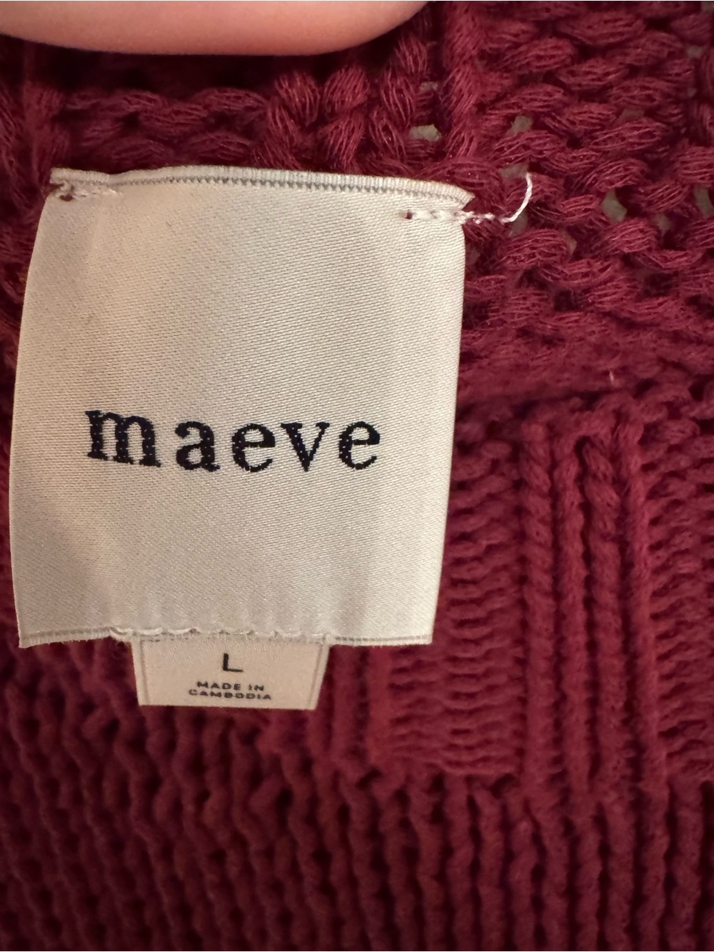 Maeve Maroon Knit Short-Sleeve Sweater with Pink Heart - Picture 3 of 3